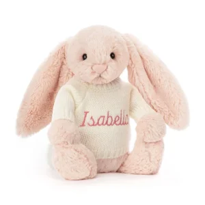Bashful Blush Bunny with Personalized Cream Jumper