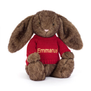 Hoppleston Luxe Bunny with Personalized Red Jumper