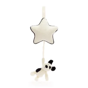 Bashful Rufferty Black & Cream Puppy Musical Pull